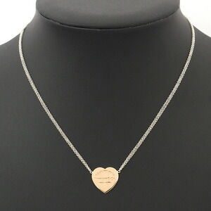 Tiffany Return to Tiffany Heart Double Chain Pendant Silver